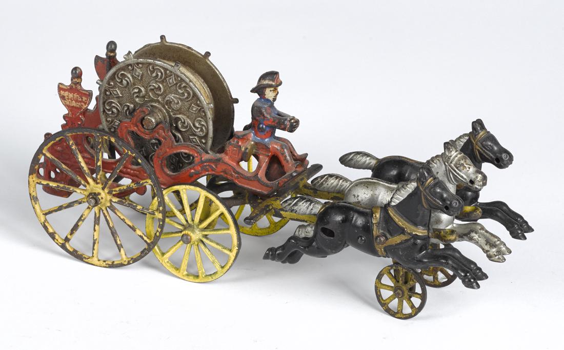 Kenton cast iron three horse hose reel with stanchions (1 of 1)