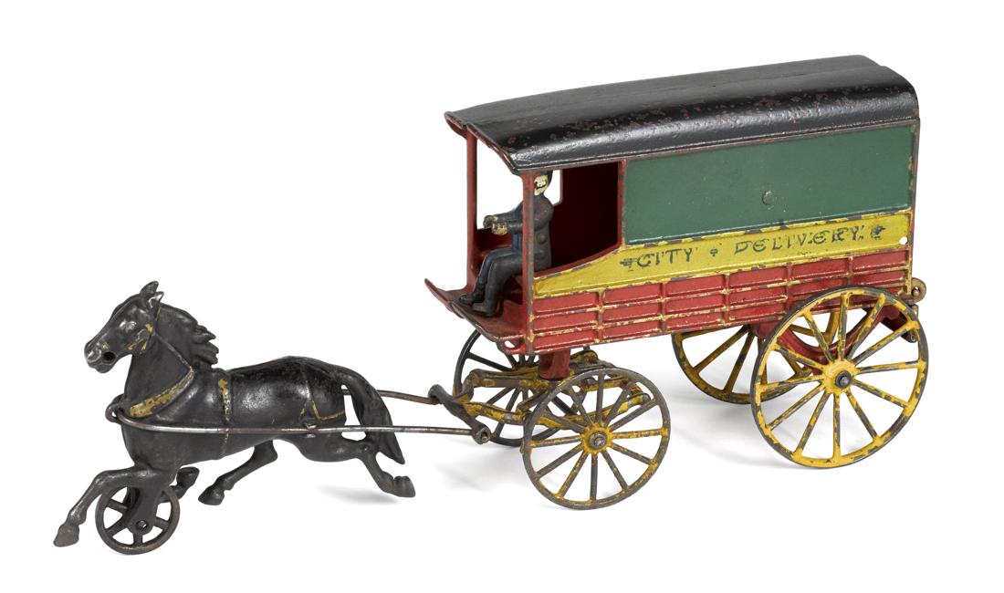 Harris cast iron horse drawn City Delivery closed wagon (1 of 1)