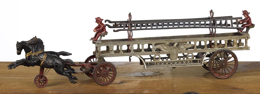 Large Hubley cast iron horse drawn ladder wagon (1 of 1)