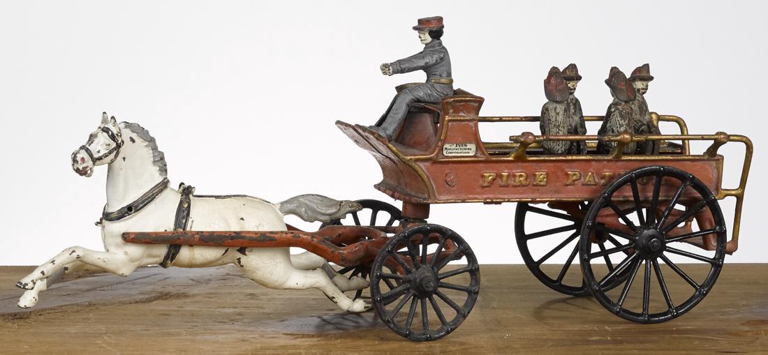 Ives cast iron horse drawn Fire Patrol wagon with a (1 of 1)