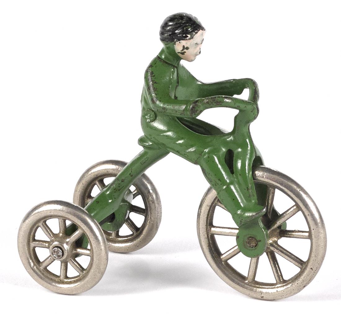 Hubley cast iron tricycle with a rider, 4 1/2'' h. (1 of 1)
