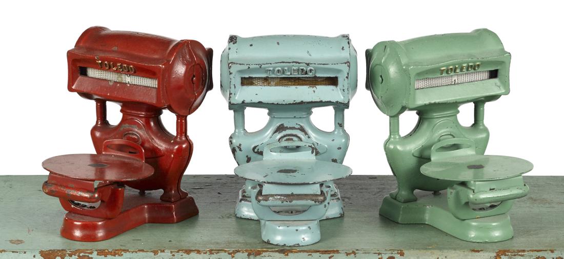 Three Arcade cast iron Toledo counter scales, 5'' h. (1 of 1)