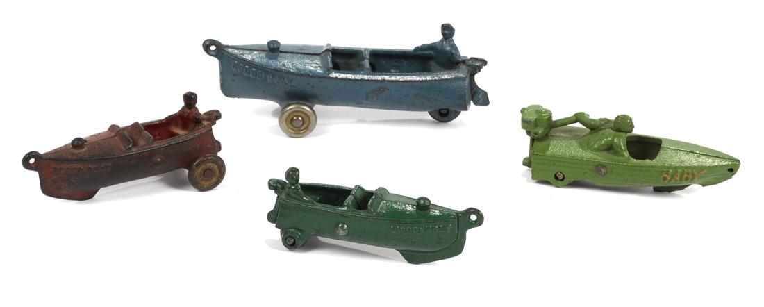 Four cast iron speed boats, to include three A.C. (1 of 1)