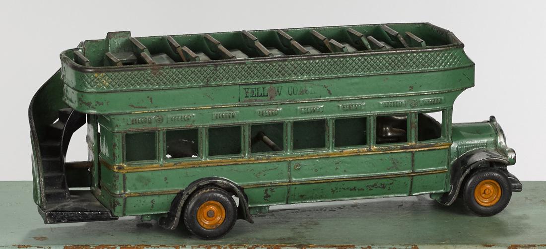 Arcade cast iron Yellow Coach double decker bus, 13 (1 of 2)