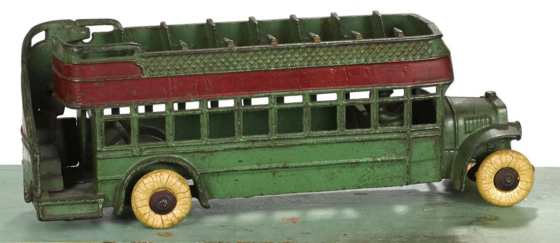 Kenton cast iron double decker city bus, 11 1/2'' l. (1 of 2)