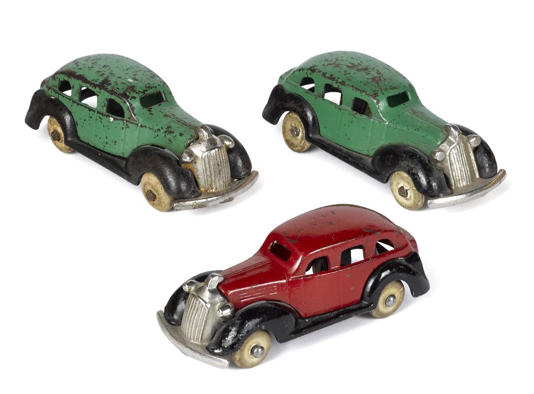 Three Kenton cast iron sedans with nickel-plated (1 of 2)