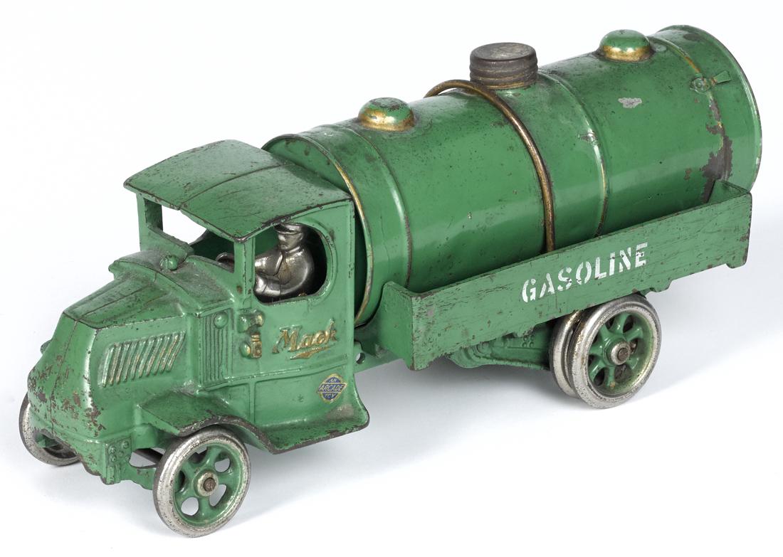 Arcade cast iron Mack Gasoline tanker truck with a (1 of 2)