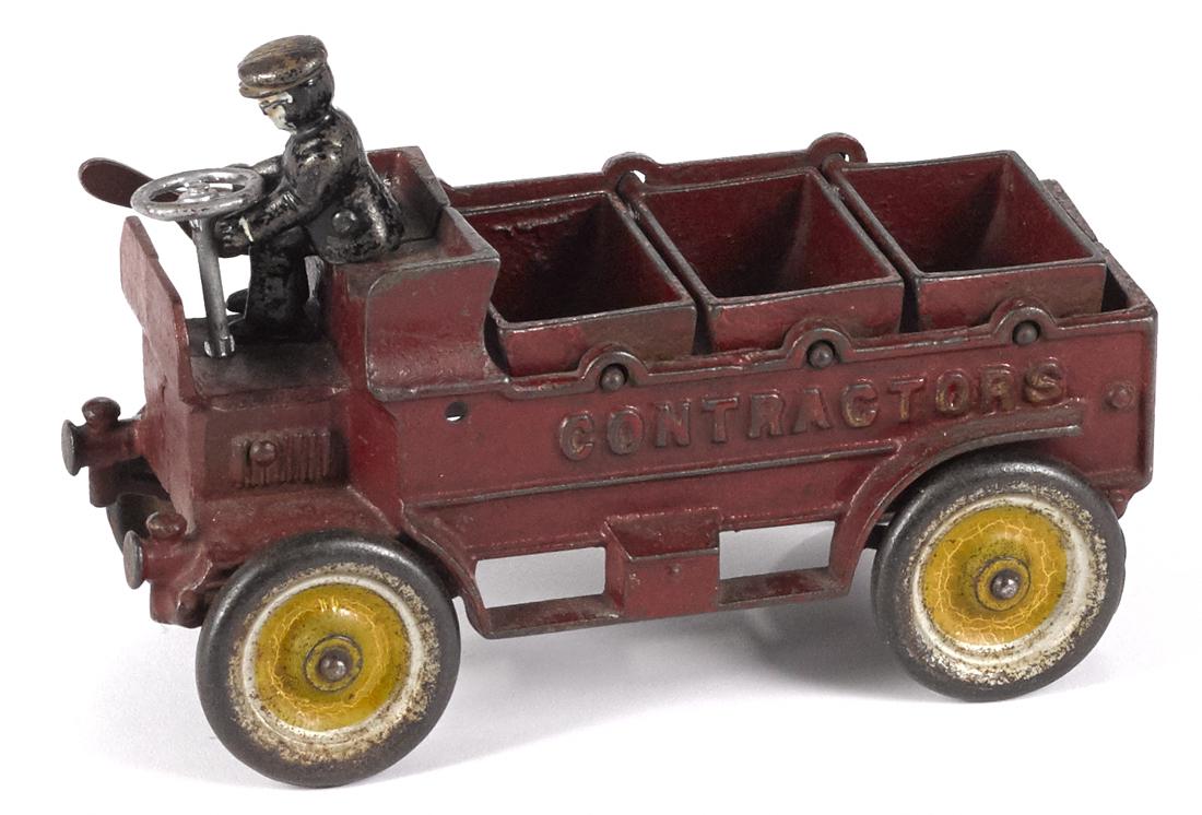 Kenton cast iron Contractors three-bucket dump truck (1 of 2)