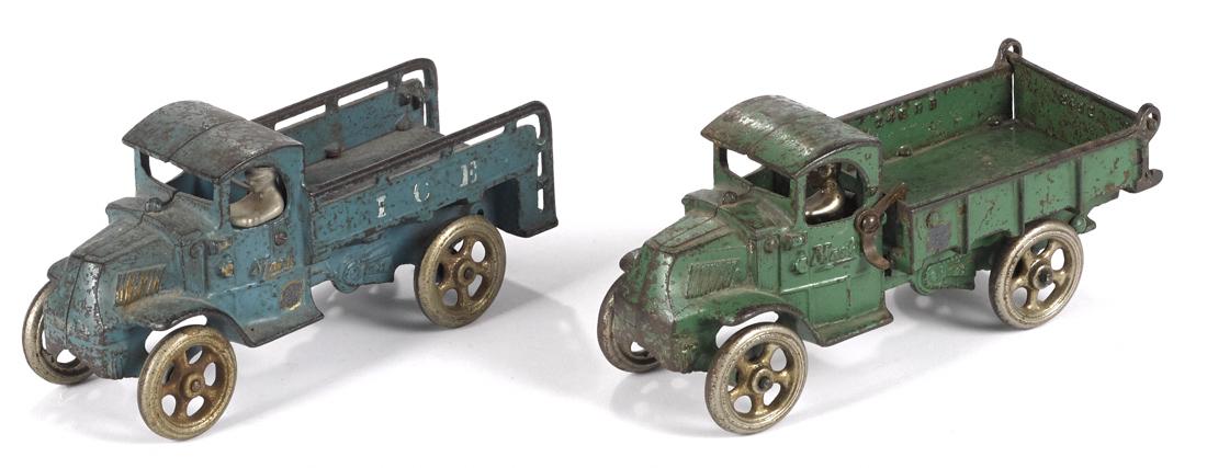 Two Arcade cast iron trucks with nickel-plated drivers, (1 of 2)