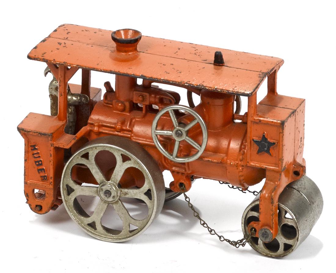Hubley cast iron Huber road roller with a nickel-plated (1 of 2)