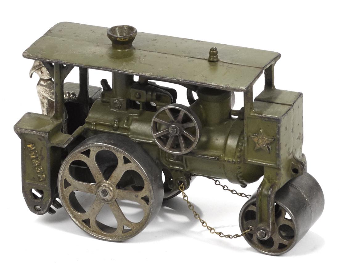 Hubley cast iron Huber road roller with a nickel-plated (1 of 2)