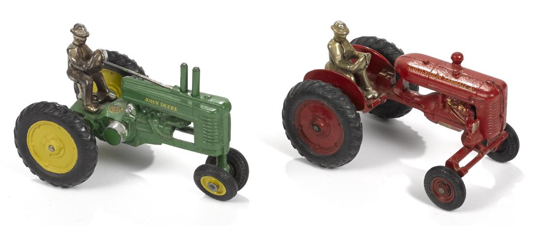 Two Arcade cast iron farm tractors with nickel-plated (1 of 2)