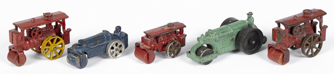 Five small Hubley cast iron road rollers, to include (1 of 1)