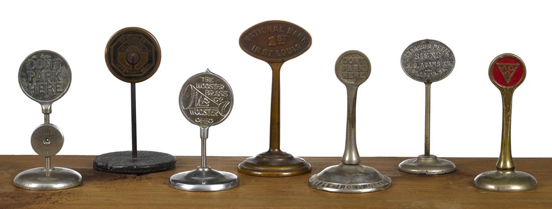 Seven advertising and paperweight street signs, to (1 of 1)