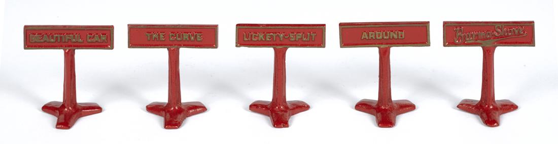 Five Arcade cast iron Burma Shave advertising road (1 of 1)