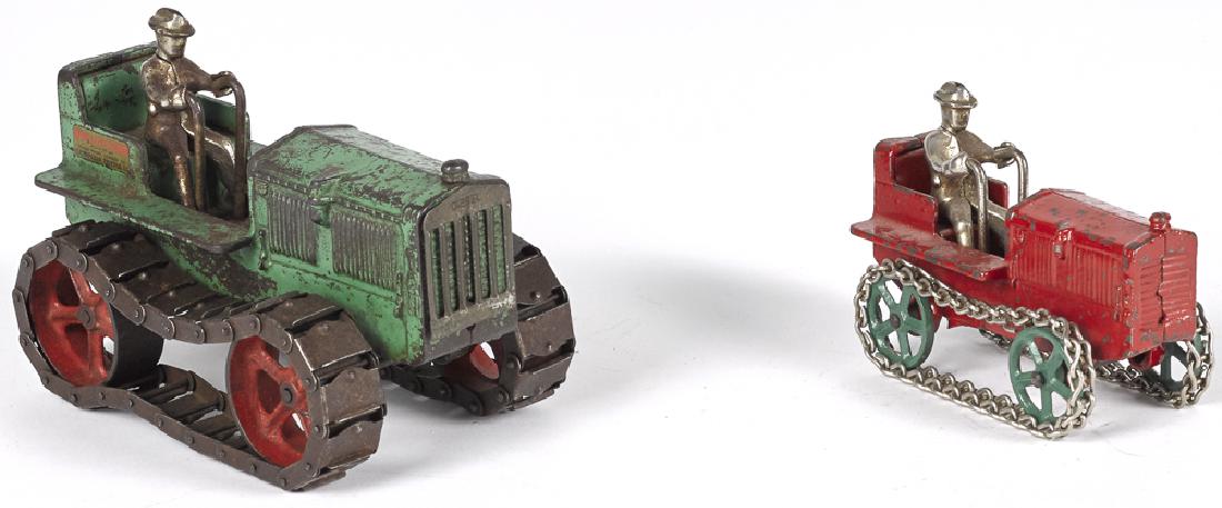 Two Arcade cast iron Caterpillar Ten tractors (1 of 2)