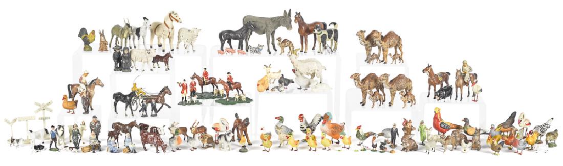 Large group of composition and spelter animals (1 of 1)