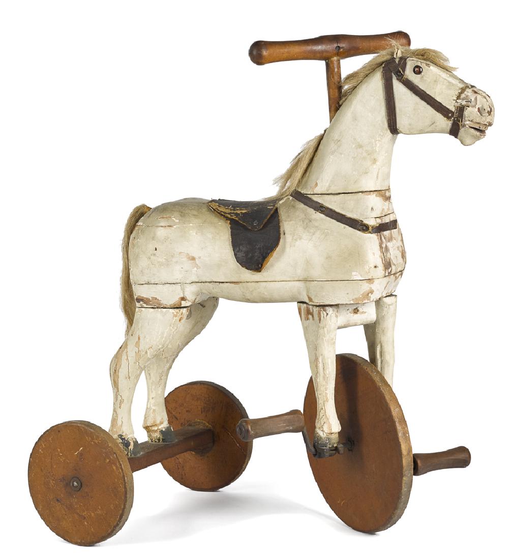 Carved and painted horse tricycle (1 of 1)