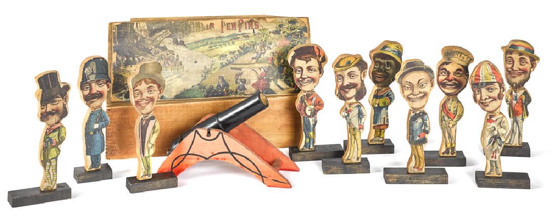 Ives Goblin Ten Pins lithograph paper on wood gam (1 of 1)