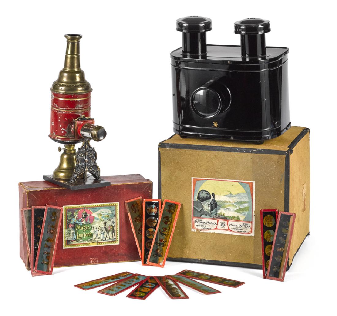 Two German magic lanterns, in the original boxes (1 of 1)
