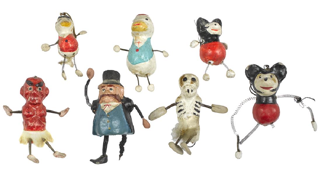 Seven Japanese composition spring leg ornaments (1 of 1)