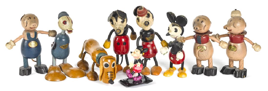 Seven Funny Flex painted wood comic figures (1 of 1)