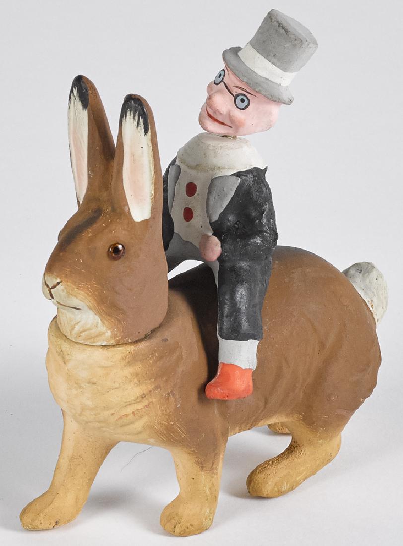 Grandpa and rabbit composition candy container (1 of 1)