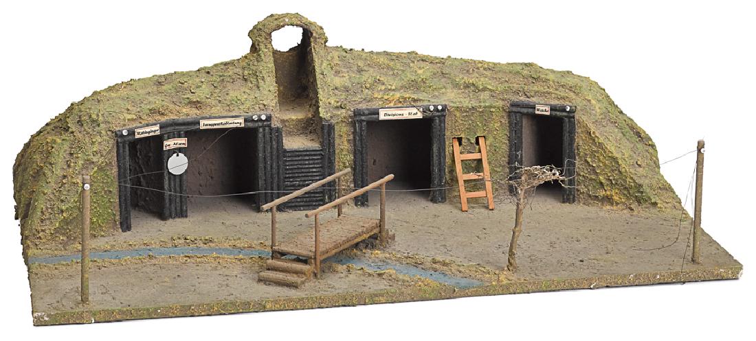 Large German painted composition and wood trench (1 of 1)