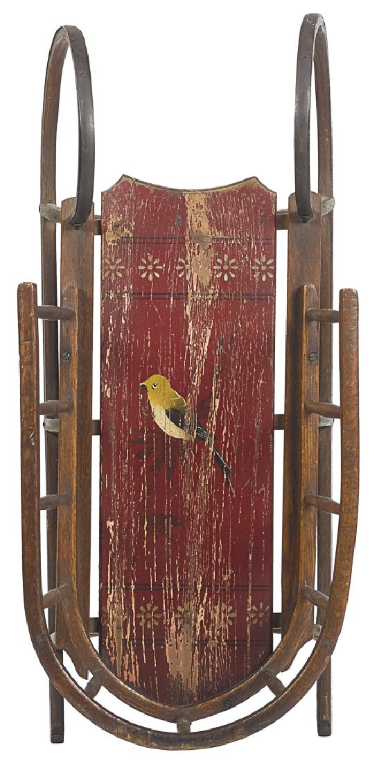 Paris Mfg. Co. child's painted wood sled (1 of 1)