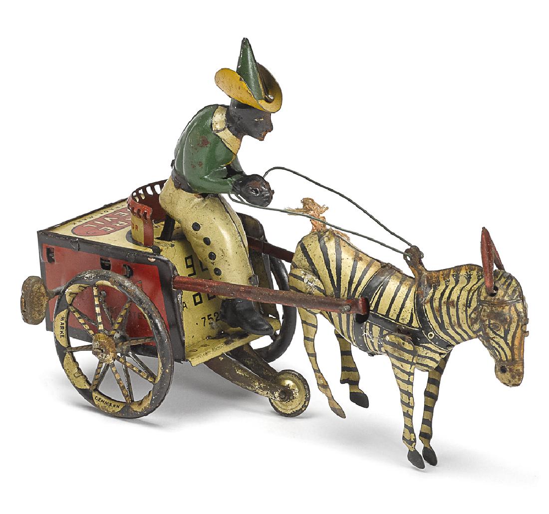 Lehmann tin lithograph clockwork Dare Devil cart (1 of 2)
