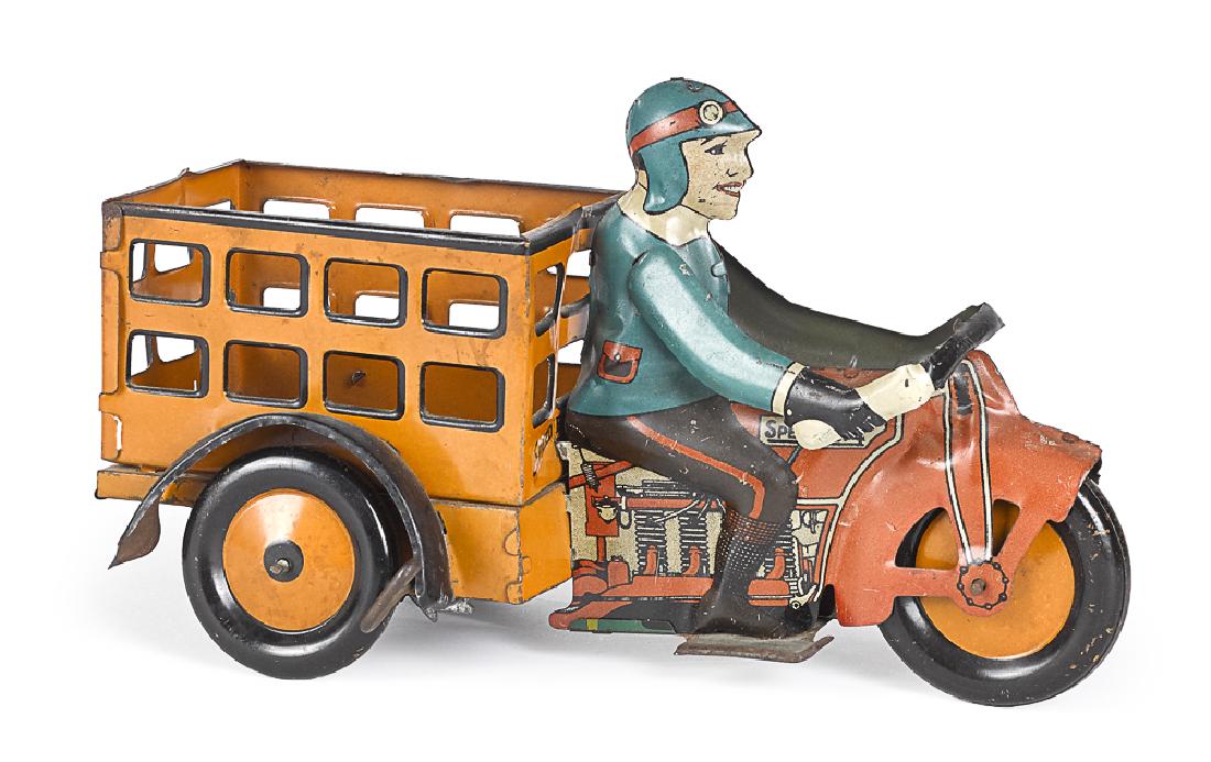 Marx tin lithograph Speed Boy wind-up motorcycle (1 of 2)