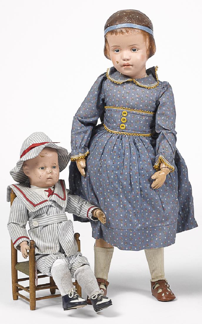 Two Schoenhut jointed wood dolls (1 of 2)