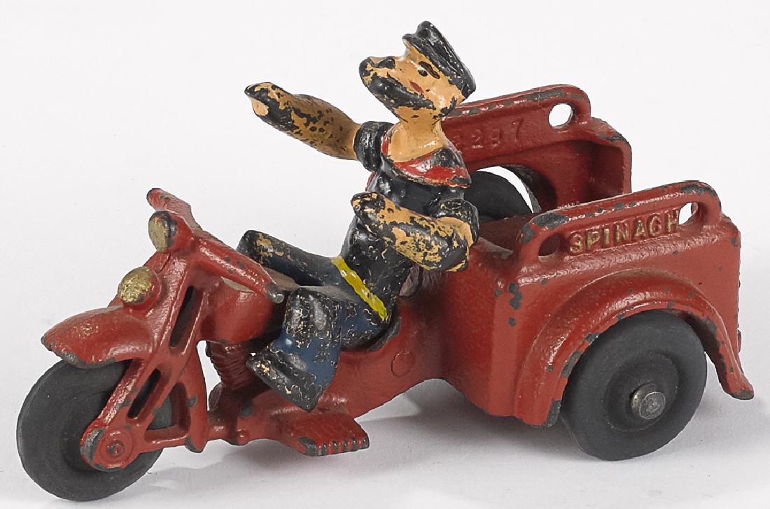 Hubley cast iron trike Spinach delivery motorcycl (1 of 2)