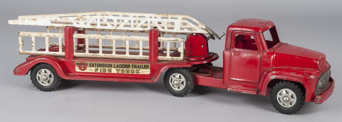 Two pressed steel fire ladder trucks (1 of 4)