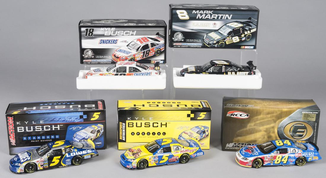 Six Kyle Busch Nascar die cast cars (1 of 3)