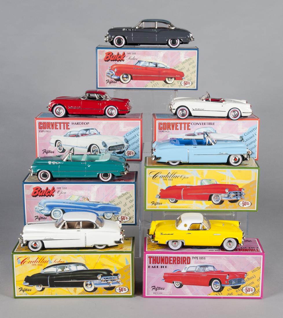 Seven contemporary Japanese tin friction vehicles (1 of 1)