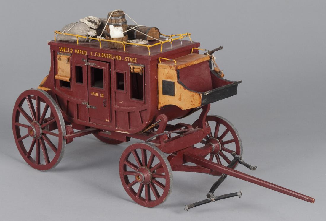 Painted wood Wells Fargo Overland Stage coach (1 of 2)