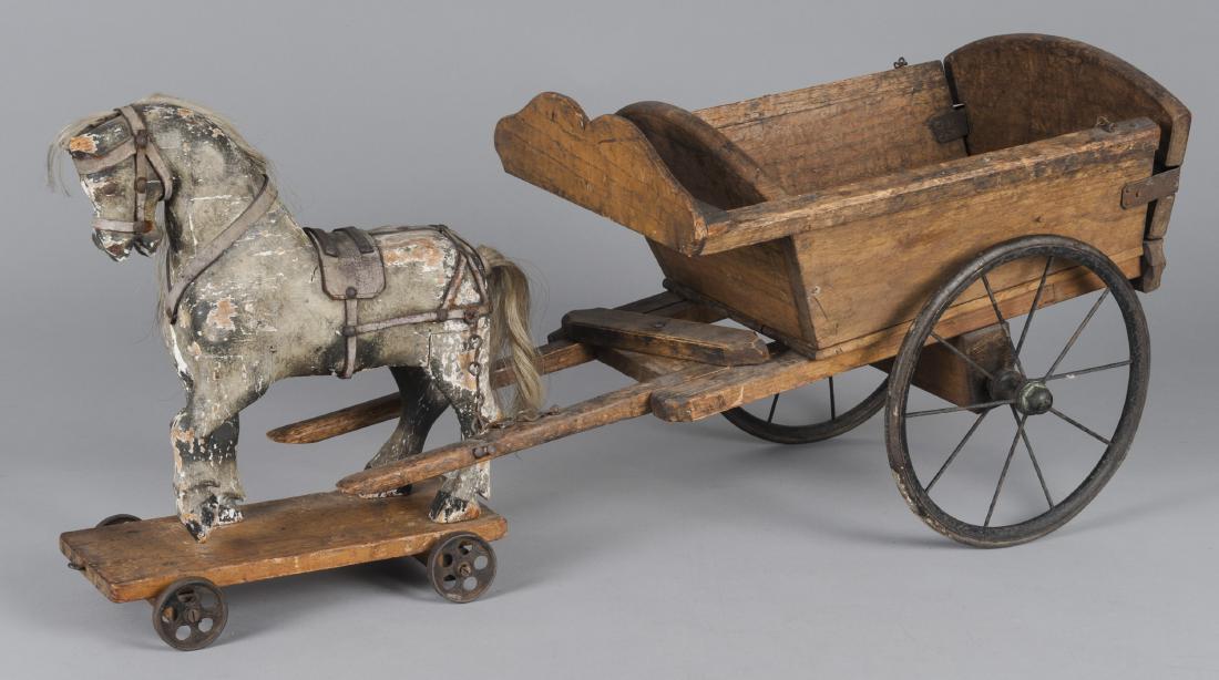 Large horse drawn cart pull toy (1 of 2)