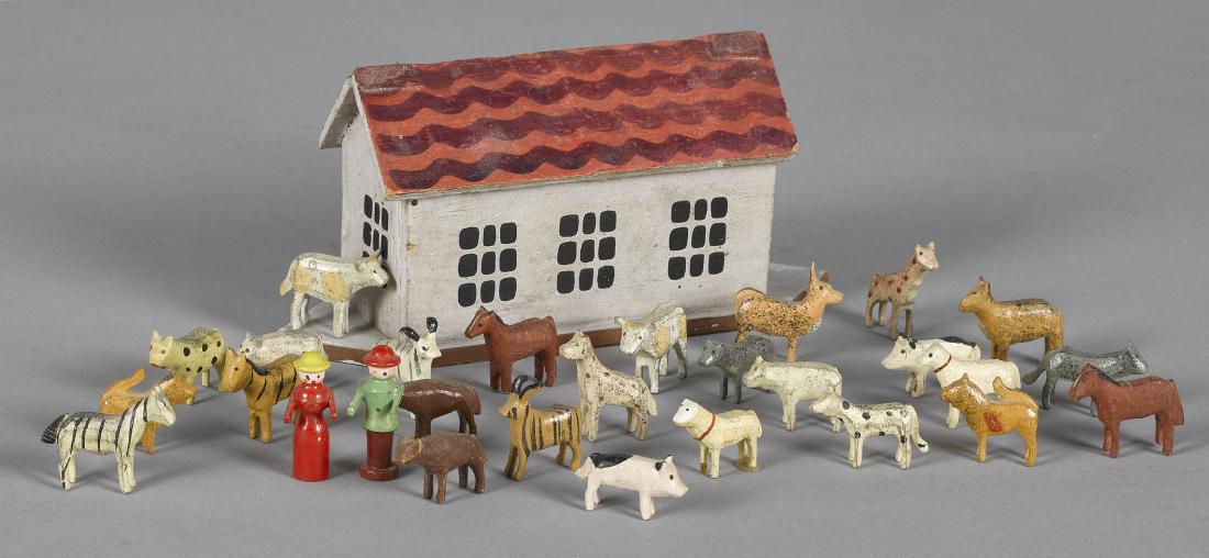 Miniature German painted wood Noah's Ark (1 of 1)