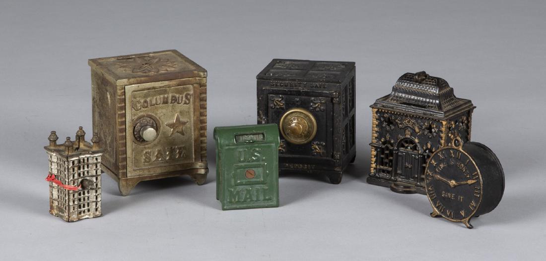 Six cast iron still banks (1 of 1)