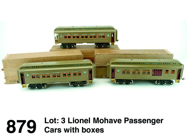 Lot: 3 Lionel Mohave Passenger Cars with boxes