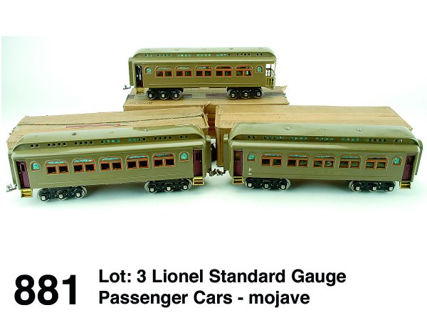 Lot: 3 Lionel Standard Gauge Passenger Cars - moja