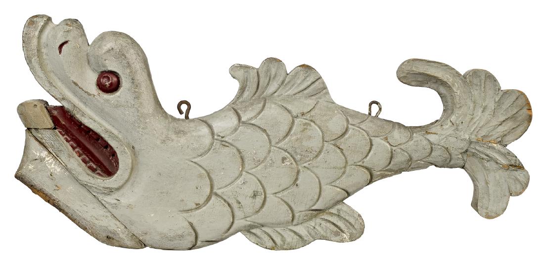 Carved and painted fish trade sign (1 of 2)