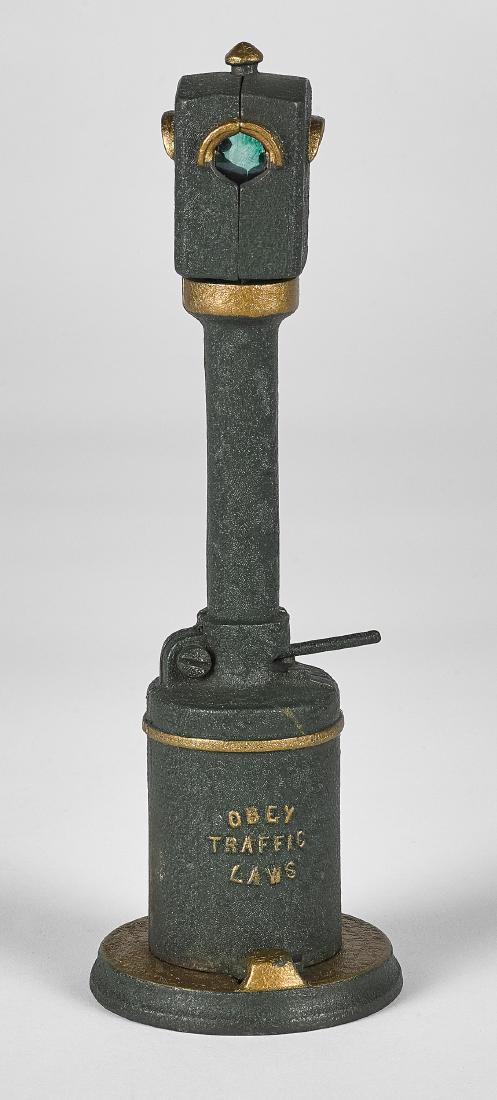 Grey Iron cast iron Obey Traffic Laws signal (1 of 2)