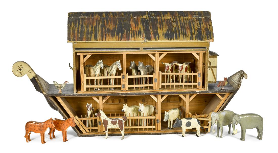 Large German painted Noah's Ark (1 of 2)