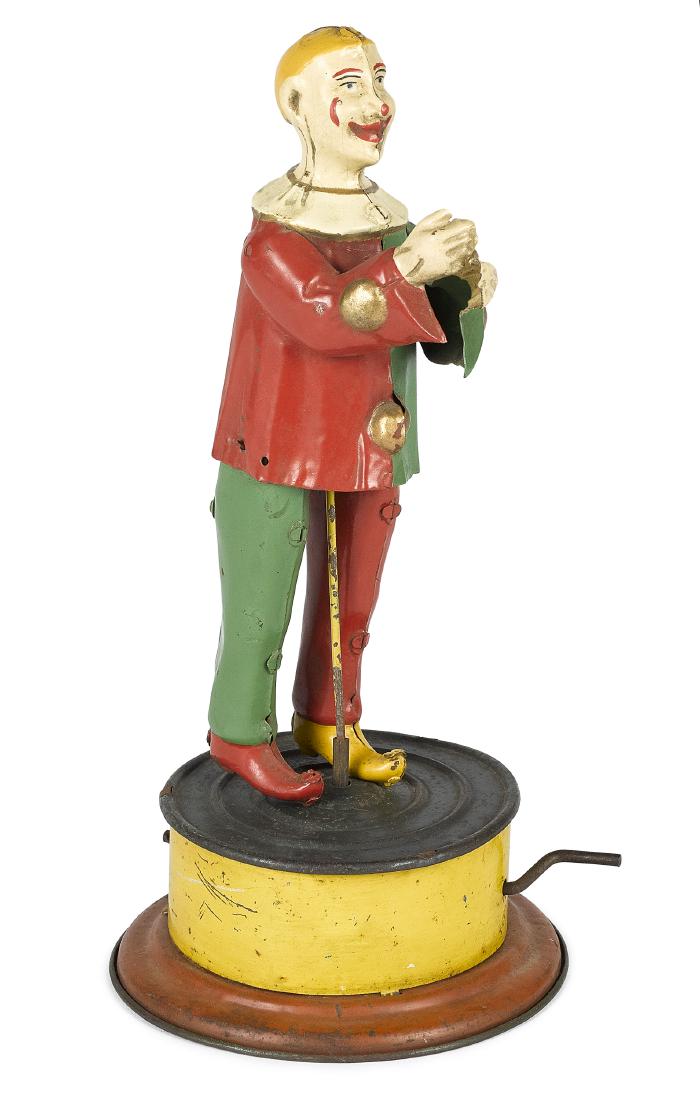 German tin mechanical hand crank dancing clown (1 of 2)