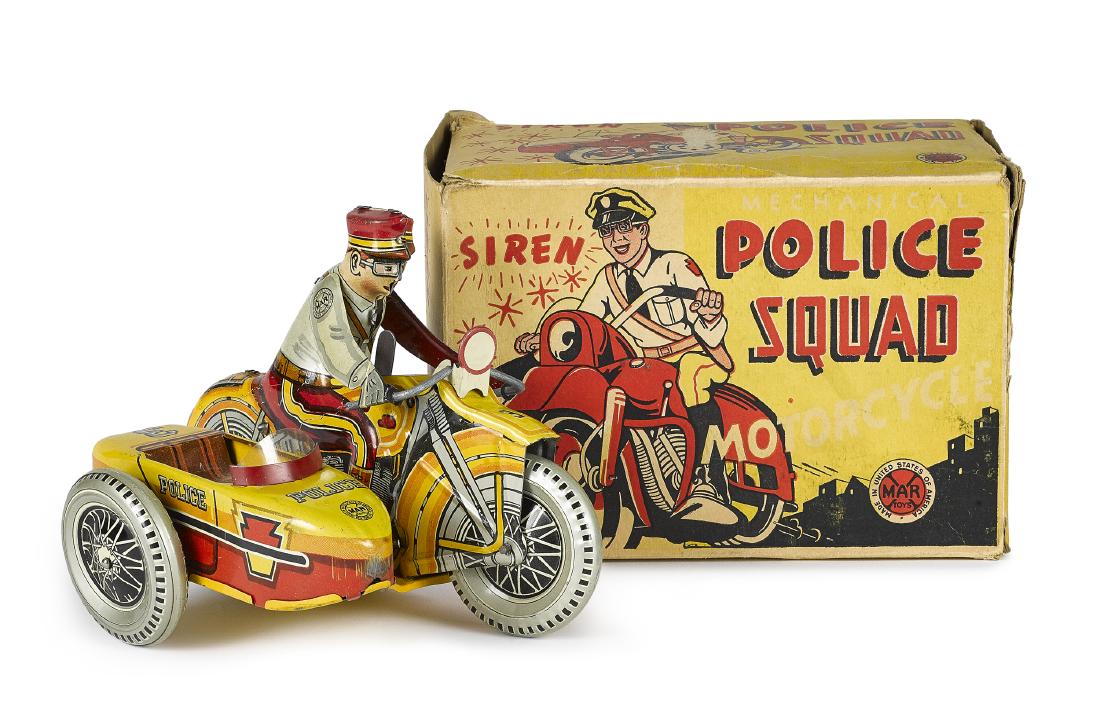 Marx lithograph wind-up Police Squad motorcycle (1 of 2)