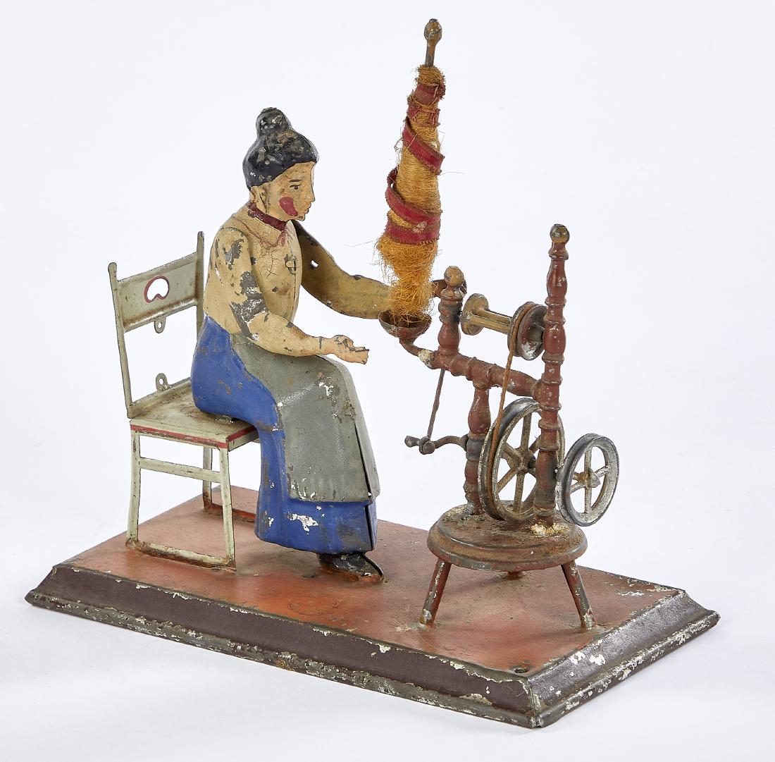 Gunthermann woman at spinning wheel steam toy (1 of 2)