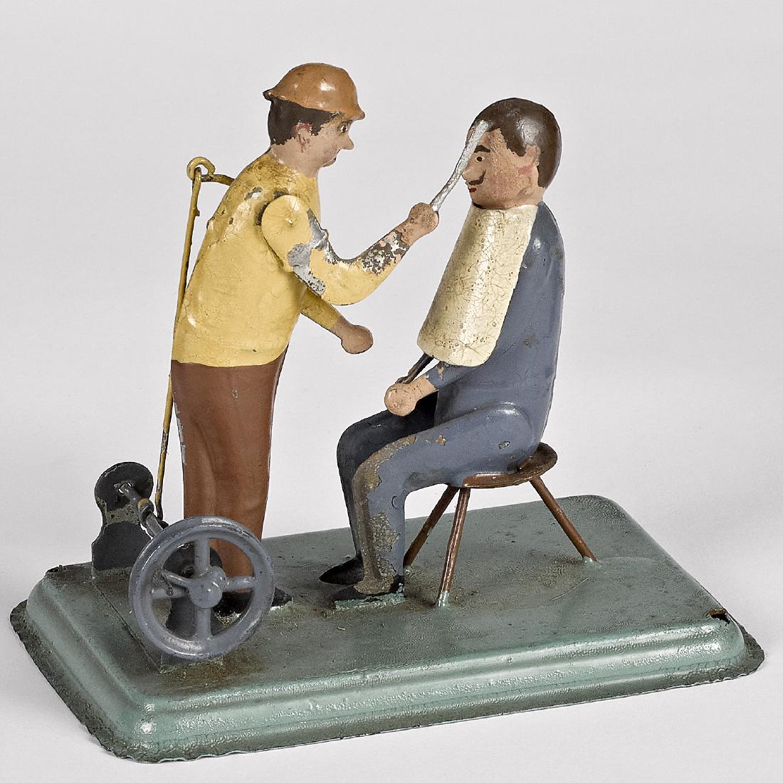 Painted tin barber steam toy accessory (1 of 2)