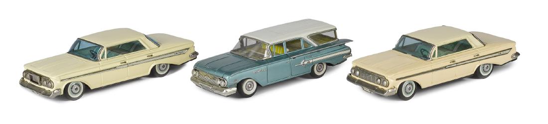 Three Japanese tin friction Chevrolets (1 of 2)